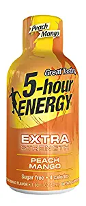 5 Hour Energy Drink Shot, Extra Strength Peach Mango, 12 Count