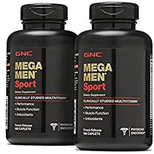 GNC Mega Men Sport, 180 Caplets, 2 Pack with 90 Servings Each, 180 Total Servings