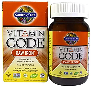 Garden of Life Vitamin Code Raw Iron, VarietySet 120 Capsules, with Organic Tart Cherry (Fruit)