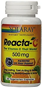 Solaray Reacta C with Bioflav Vitamin Capsules, 500 mg, 60 Count by Solaray