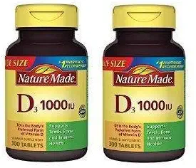 Nature Made Vitamin D3 1000 IU Value Size 1200-Count Soft Gels ,Made-tfcb