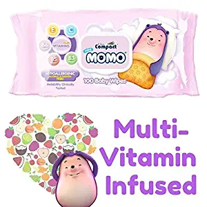 Ultra Compact Multi-Vitamin Baby Wipes - Eco-Friendly Hypoallergenic Wet Wipes for Sensitive Skin - Easy Open Flip-Top Wipes - 3 Packs (300 Count) Baby Wipes