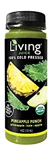 O2 Living Juice Pineapple Punch Organic Cold-Pressed Shot, No Sugar or Water Added, Made with Pineapple, Kale, and Apple, Loaded with Nutrients, Vitamins, Enzymes, and Minerals (8-Pack)