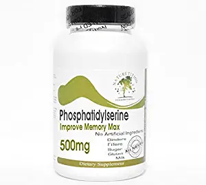 Phosphatidylserine Improve Memory Max 500mg ~ 200 Capsules - No Additives ~ Naturetition Supplements