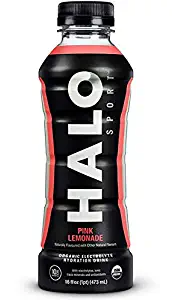 HALO Sport Organic Electrolyte Hydration Drink, 16 oz (Pink Lemonade, Pack of 12)