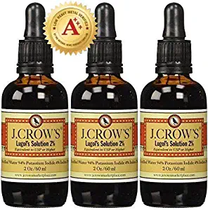 J.CROW'S® Lugol's Solution of Iodine 2% 2 oz Three Pack (3 Bottles)