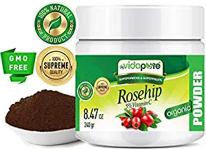 Vitamin C Rosehip Powder Pure Raw. Himalayan SUPERFOOD Powder 8.47 Ounces - 240 Grams by myVidaPure