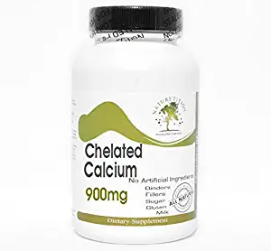 Chelated Calcium 900mg ~ 200 Capsules - No Additives ~ Naturetition Supplements