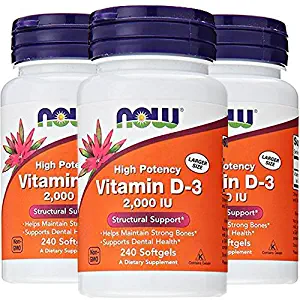 Vitamin D-3 2000 IU - 240 Softgels (Pack of 3)