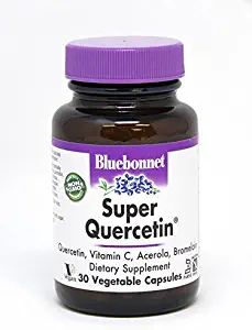 Bluebonnet Nutrition Super Quercetin Vegetable Capsules, Vitamin C Formula, Best for Seasonal & Immune Support, Non GMO, Gluten Free, Soy Free, Milk Free, Kosher, 30 Vegetable Capsules