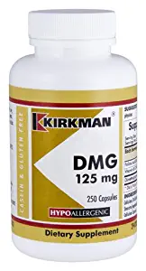 Kirkman DMG (Dimethylglycine) 125 mg - Hypoallergenic - 250 Vegetarian Capsules