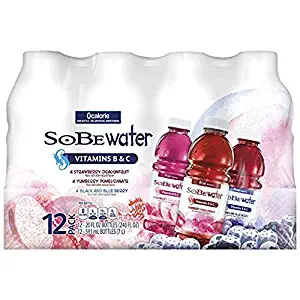 36 Bottle - SoBeWater 0 Calorie, Variety Pack, Black and Blue Berry, Strawberry Dragonfruit, and Yumberry Pomegranate, 20 Fl Oz