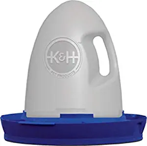 K&H Pet Products Poultry Waterer 2.5gal. (Unheated) Blue - No Roost Top & Non-Spill Refill