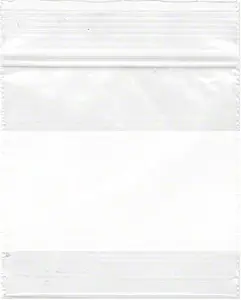 Plymor 2" x 2", 2 Mil (Pack of 100) Zipper Reclosable Plastic Bags w/White Block