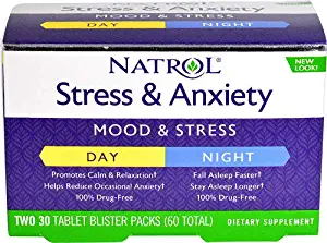 Natrol Stress & Anxiety Day & Night 60 Tablets Pack of 2