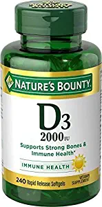 Nature's Bounty Vitamin D3 2000 IU, 240 Softgels by Nature's Bounty
