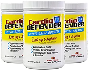 Cardio Defender 3 Pack - Cardio Heart Health - L-Arginine Supplement with 5,200mg L-Arginine & 1,200mg L-Citrulline - Heart Health Drink Mix - Supports Blood Pressure, Cholesterol & Energy