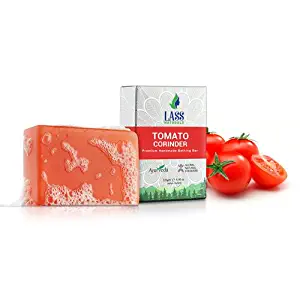 Lass Naturals Tomato & Coriander Soap Premium Handmade Bathing Bar - 125 g/4.40 oz