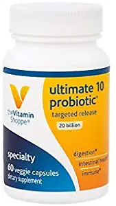 The Vitamin Shoppe Ultimate 10 Probiotic 20 Billion, Targeted Release, Supports Digestion, Immune and Intestinal Health (60 Veggie Capsules)
