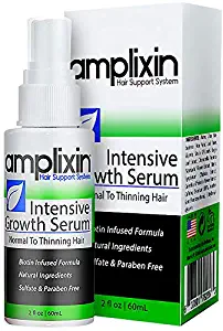 Amplixin Intensive Biotin Hair Growth Serum - Hair Loss Prevention Treatment For Men & Women With Thinning Hair - Sulfate-Free Dht Blocker For Receding Hairline & Pattern Baldness, 2Oz