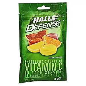 Halls Defense Vitamine C Assorted Citrus 30 Drops X 12 Packs