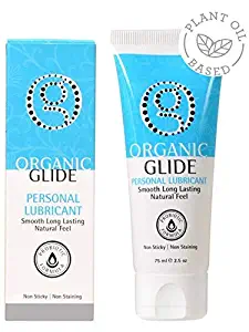 Organic Glide Natural Personal Lubricant, Probiotic Edible Formula Lube - for Men Women and Couples. Best Lube for Menopause and Sensitive Skin