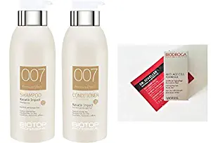 Biotop Professional 007 Keratin Shampoo and Conditioner DUO 11.15 oz each + 2 Free Samples