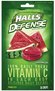 Halls Defense Vitamin C Supplement Drops, Watermelon - 30 ea by Halls