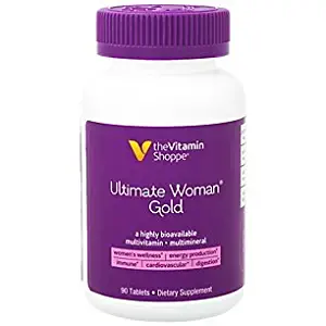 Ultimate Woman Gold Multivitamin with Iron, B Vitamins Vitamin D3 and More to Support Energy Production, Bone Immune Health Gluten Free Multimineral (90 Tablets) by The Vitamin Shoppe