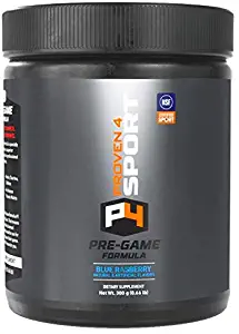Proven4 preworkout for Men and Women with creatine and beta Alanine. NSF Certified Supplements for a Clean pre Workout Powder. Blue Raspberry 30 Servings