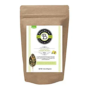 Birds & Bees Teas - Pregnancy Nausea Relief and Morning Sickness Relief, Inner Peace is a Safe Pregnancy Tea Organic Loose Leaf Blend That Soothes and Calms Upset Stomachs, 40 Servings, 3.2 oz