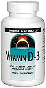Source Naturals Vitamin D-3 2000IU - 200 Capsules (2 Pack)