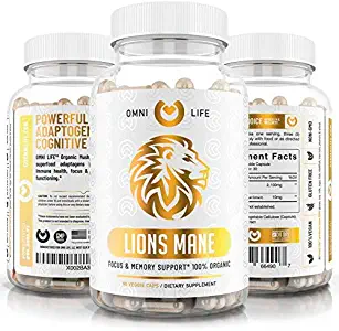 Lions Mane Mushroom Capsules - Organic Max Strength 2100mg + BioPerine - Advanced Nootropic Brain Supplement for Memory & Focus + Immune System Booster - 90 Vegan Capsules.