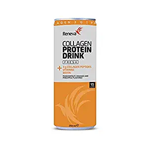 Reneva Fresh Collagen Protein Drink 8.5 oz | Collagen Peptides, Vitamins and Minerals | Passionfruit, Orange, & Pineapple| 12 Pack