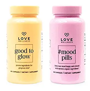 Love Wellness Anti Aging Supplement Set! #Mood Pills and Good to Glow! #Mood Pills Keep Your Mood Happy, Relax & Stress Free! Good to Glow Help Combat Signs of Aging for A Gorgeous Glowing Skin!
