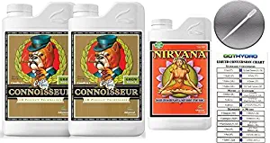 Advanced Nutrients Connoisseur Coco Grow A B 1L & Nirvana 500mL w/GotHydro Conversion Chart & Pipette