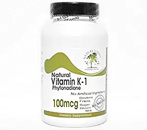 Natural Vitamin K-1 Phytonadione 100mcg ~ 200 Capsules - No Additives ~ Naturetition Supplements