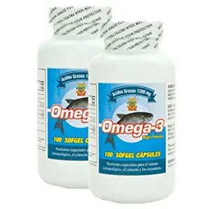 Omega 3 Capsulas de Alta Potencia. Set de 2 frascos con 100 capsulas c/u. Para las arterias, coyunturas, bajar el colestereol malo. Tratamiento para 6 meses.