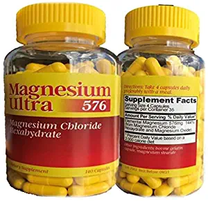 Cloruro de Magnesio Magnesium Chloride 140 Capsules high Absorption with Magnesium Citrate & Magnesium Oxide