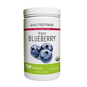 Nubeleaf Blueberry Powder - Non-GMO, Gluten-Free, Raw, Organic, Vegan Source of Essential Vitamins & Minerals - Single-Ingredient Nutrient Rich Superfood for Cooking, Baking, Smoothies (14oz)