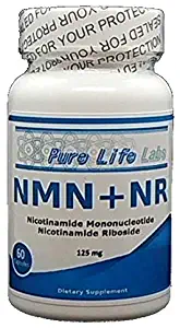 Pure Life NMN + NR Supplement Nicotinamide Mononucleotide Riboside NAD Booster NAD+ 60 Count