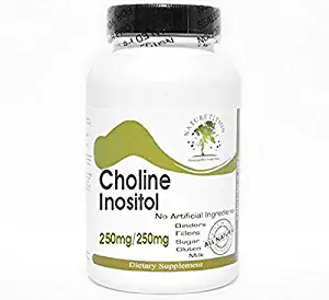 Choline 250mg Inositol 250mg ~ 100 Capsules - No Additives ~ Naturetition Supplements