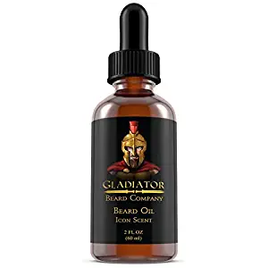 Gladiator Beard Oil (2 oz.) – Icon Scent – Ultra-Conditioning Formula with 9 All-Natural Carrier Oils Rich in Vitamin E to Soften and Strengthen Your Beard - Made in the USA