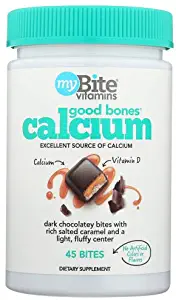 MyBite Good Bones Calcium Plus Vitamin D Supplement Chewables - Dark Chocolatey Caramel - 45ct