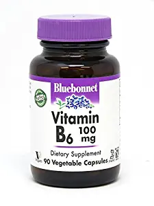 Bluebonnet Vitamin B-6 100 mg Vegetable Capsules, 90 Count