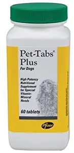 Pet-Tabs Plus High-Potency Nutritional Supplement Chewable Tablets for Dogs 60ct