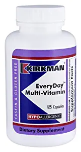 Kirkman Everyday™ Multi-Vitamin - Hypoallergenic || 125 Vegetarian Capsules || Gluten and Casein Free || Capsules are Plant Based || Supports Healthy Body Functioning