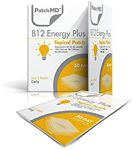 PatchMD - B12 Energy Plus Topical Patch – Natural Ingredients, Helps Boost Energy and Stamina, Release Antioxidants, Reduce Anxiety and Irritability – 30 Day Supply