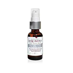 Organic Rosehip Facial Oil - Signature Blend of Rose and Acai Stem Cells, Raw Cold Pressed Oils - 1 Ounce