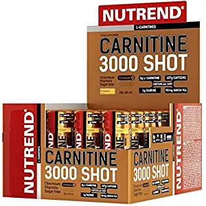 Nutrend CARNITINE 3000 Shot 20x60ml Strawberry Sports Taurine, Caffeine, Practical monodose, Green Tea Extract, Vitamins B1, B5 and B6, L-carnitine, Taurine, Chromium